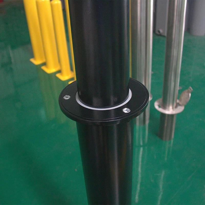 detail of retractable bollards