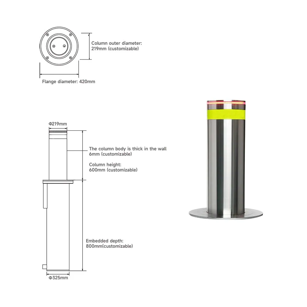 construction of auto bollards