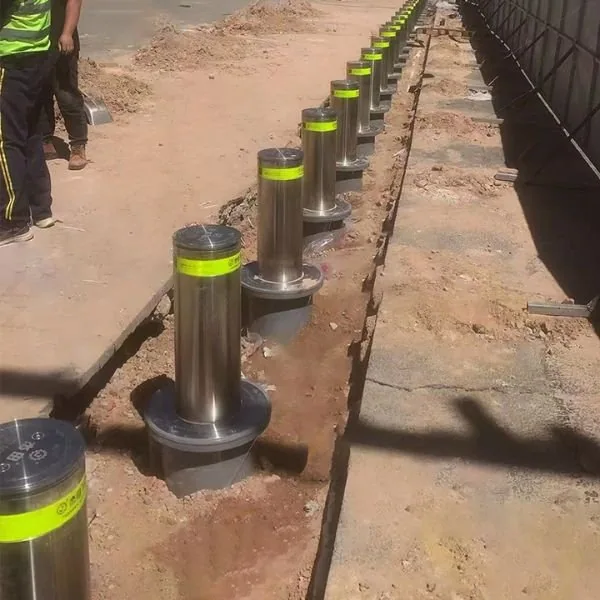 hydraulic driveway bollard installation