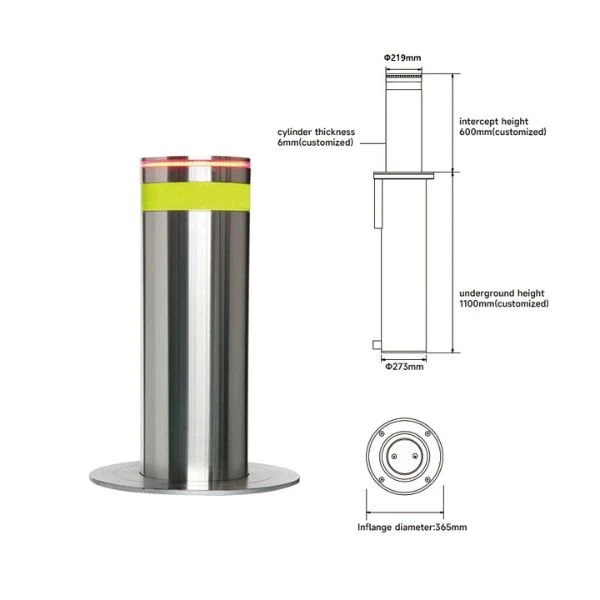 hydraulic driveway bollard specification